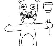 Coloriage Lapin cr&eacute;tin a peur