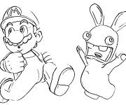 Coloriage Lapin Cr&eacute;tin avec Super Mario