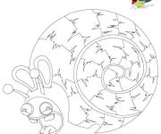 Coloriage et dessins gratuit Lapin cr&eacute;tin comme escargot à imprimer