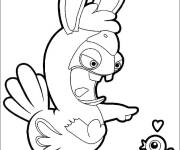 Coloriage Lapin cr&eacute;tin comme un oiseau
