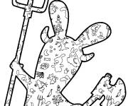 Coloriage Lapin cr&eacute;tin dans le r&ocirc;le d'un m&eacute;chant
