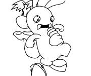 Coloriage Lapin cr&eacute;tin en action