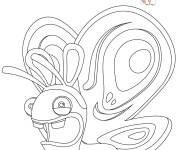 Coloriage et dessins gratuit Lapin Cr&eacute;tin en forme de papillon à imprimer
