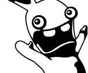 Coloriage Lapin Cr&eacute;tin en noir et blanc