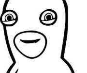 Coloriage et dessins gratuit Lapin Cr&eacute;tin fatigu&eacute; à imprimer
