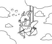 Coloriage Lapin cr&eacute;tin pendant le Saint Valentin