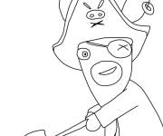 Coloriage Lapin cr&eacute;tin pirate