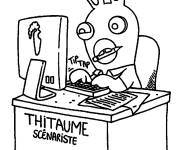 Coloriage Lapin cr&eacute;tin sc&eacute;nariste