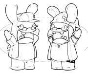 Coloriage Lapin cr&eacute;tins  &agrave; imprimer