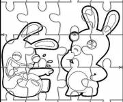 Coloriage et dessins gratuit Lapin cr&eacute;tins en mosa&iuml;que à imprimer