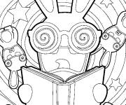 Coloriage Lapins Cr&eacute;tins aiment la lecture