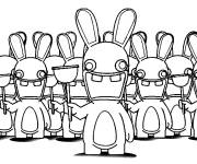 Coloriage Lapins cr&eacute;tins avec leur pistolet suceur