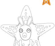 Coloriage et dessins gratuit Lapins Cr&eacute;tins &eacute;toile de mer à imprimer