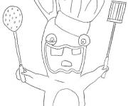 Coloriage et dessins gratuit Le chef de cuisine de Lapins Cr&eacute;tins à imprimer