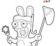 Coloriage et dessins gratuit Le lapin cr&eacute;tin se pr&eacute;pare pour la mer à imprimer