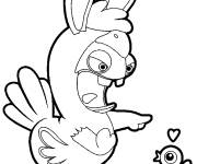 Coloriage Personnage poulet lapin de lapins cr&eacute;tins