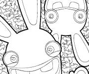 Coloriage Poster des lapins cr&eacute;tins