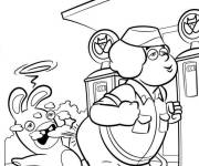 Coloriage Sc&egrave;ne dr&ocirc;le de dessin anim&eacute; lapins cr&eacute;tins