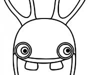 Coloriage Visage dr&ocirc;le de lapin cr&eacute;tin