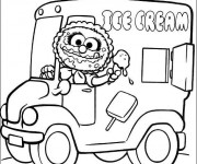 Coloriage Animal mange la glace en ligne