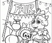 Coloriage Bébé marionnettes vont au cirque