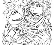 Coloriage Dessin Miss Piggy et Kermit