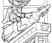 Coloriage Gonzo sur un fusil dessin pour enfant