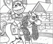 Coloriage Kermit le chevalier prend son troph&eacute;e
