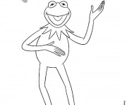 Coloriage et dessins gratuit Kermit marionnette dessin à imprimer