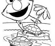 Coloriage Kermit muppet regarde les tortues