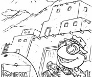 Coloriage Kermit un touriste facile