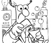 Coloriage La marionnette Beaker dans son laboratoire