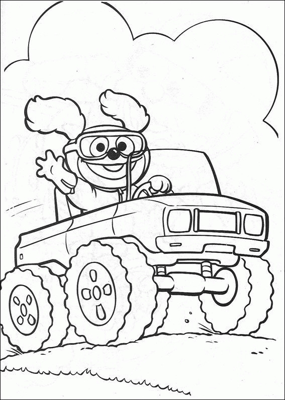 Coloriage et dessins gratuits Le Muppet dans sa voiture dessin disney à imprimer