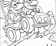 Coloriage Les Muppets conduisent leur voiture