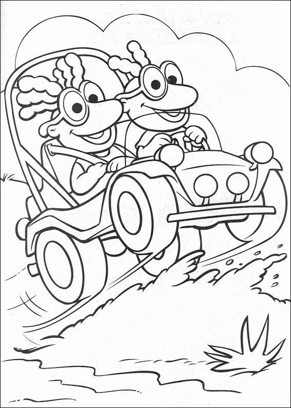 Coloriage et dessins gratuits Les Muppets conduisent leur voiture à imprimer
