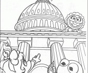 Coloriage et dessins gratuit Les Muppets font un tour touristique dessin à imprimer