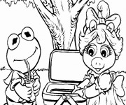 Coloriage Les Muppets passent un beau temps au jardin