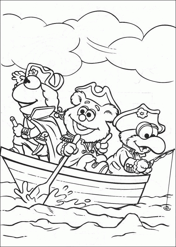 Coloriage et dessins gratuits Les Muppets pirates en couleur à imprimer