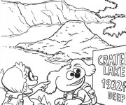 Coloriage Les Muppets s'amusent dans la nature pour enfant