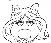 Coloriage et dessins gratuit Miss Piggy en couleur à imprimer