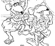 Coloriage Rizzo danse en Hawaii muppets show