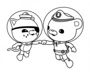 Coloriage et dessins gratuit Captain Barnacles et Kwazii serrent les mains en ligne à imprimer