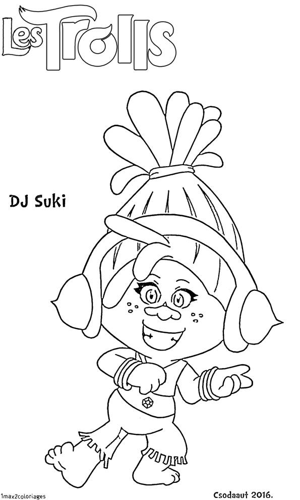 Coloriage et dessins gratuits Les trolls DJ Suki à imprimer