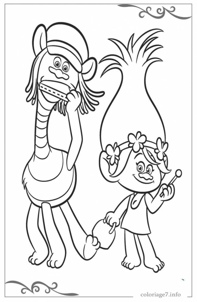 Coloriage et dessins gratuits Les trolls Poppy et Cooper à imprimer