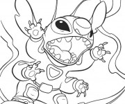 Coloriage et dessins gratuit Dessin Stitch kawaii à imprimer