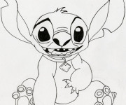 Coloriage et dessins gratuit Dessin Stitch mignon à imprimer