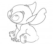 Coloriage et dessins gratuit Dessin Stitch mignon facile à imprimer