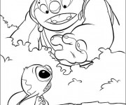 Coloriage Stitch et Jumba Jookiba dessin animé