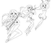 Coloriage Les princesses de LoliRock en chantant