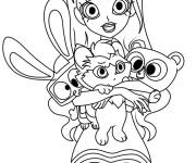 Coloriage LoliRock Iris et les animaux